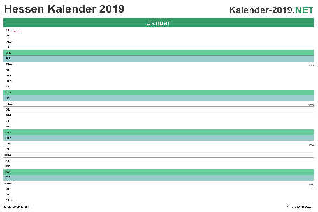 Hessen Monatskalender 2019 Vorschau