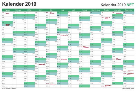 Kalender 2019 Vorschau